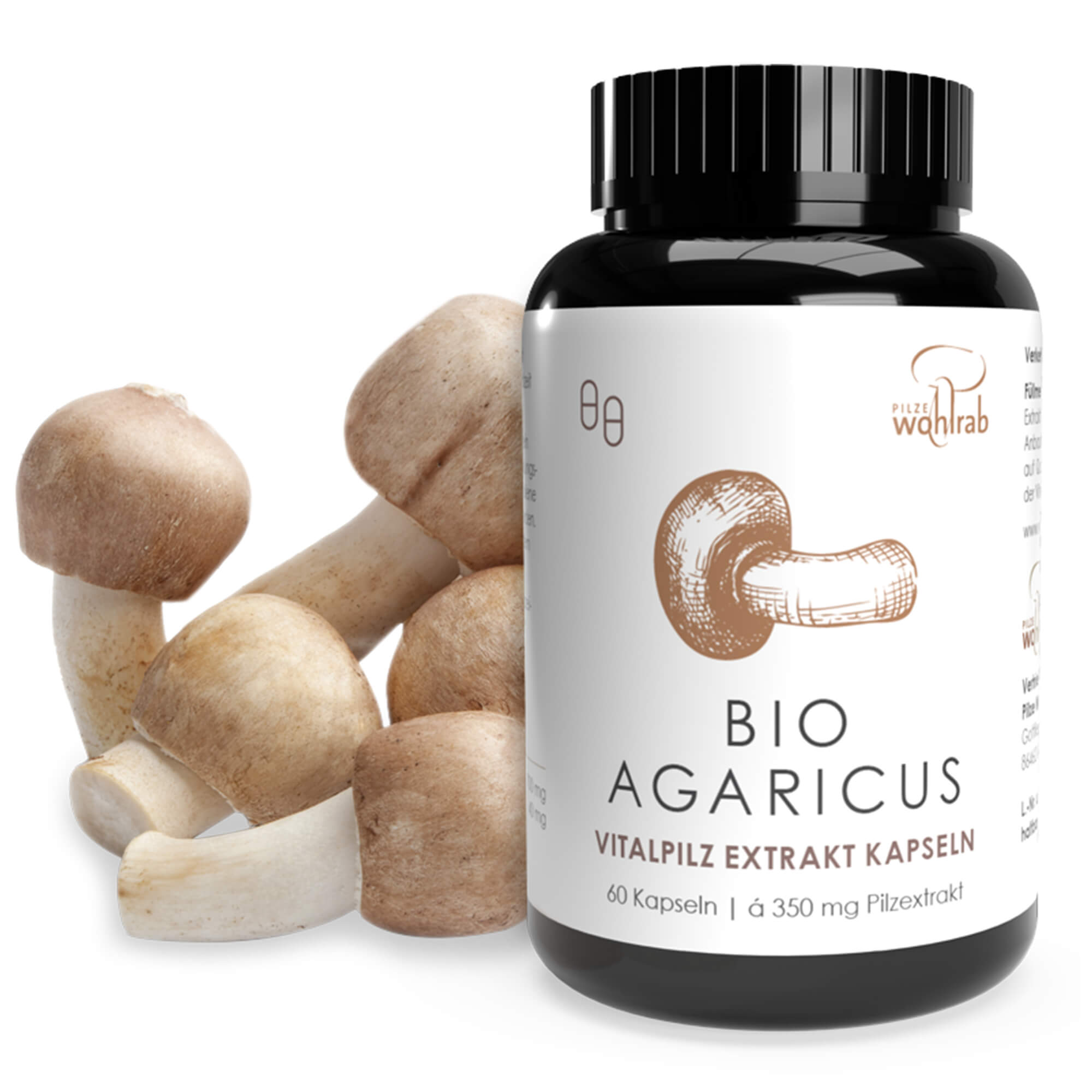 Agaricus Vitalpilz Extrakt Kapseln, Bio